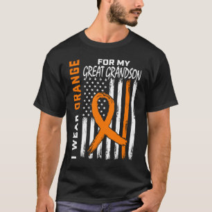 T-shirt Orange Grand-petit-fils Leucémie de sensibilisatio