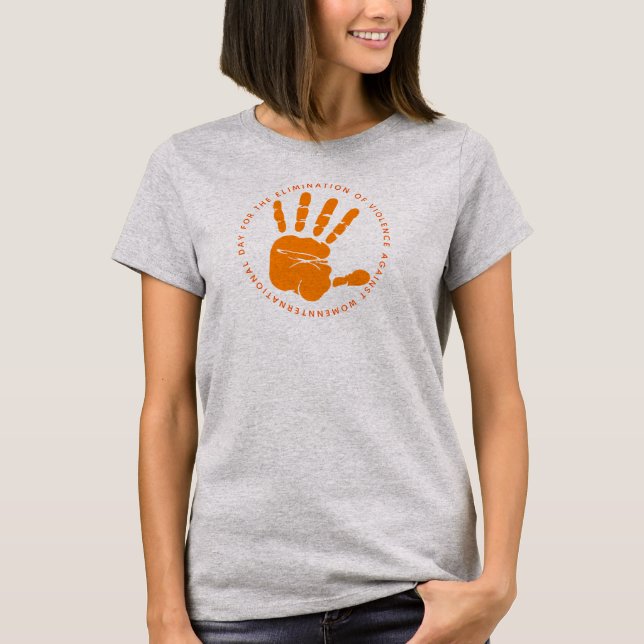 T-shirt Orange Hand End the Violence (Devant)