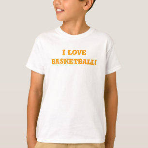 T-shirt Orange I Love Basketball