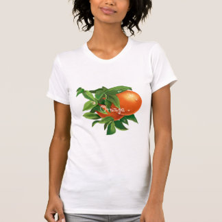T-shirt orange juteuse avec gouttes d'eau