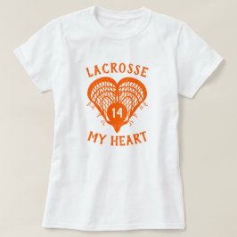 T-shirt Orange Lacrosse Mon Coeur