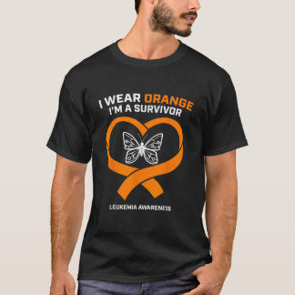 T-shirt Orange Leukemia Survivante Cadeau Femmes Hommes En