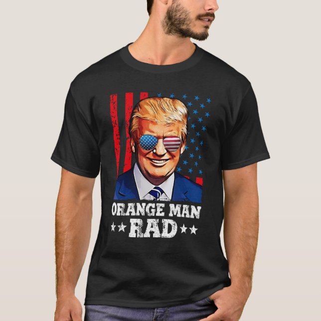 T-shirt orange man rad, pro trump (Devant)