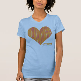 T-shirt Orange mince 3 de rayures