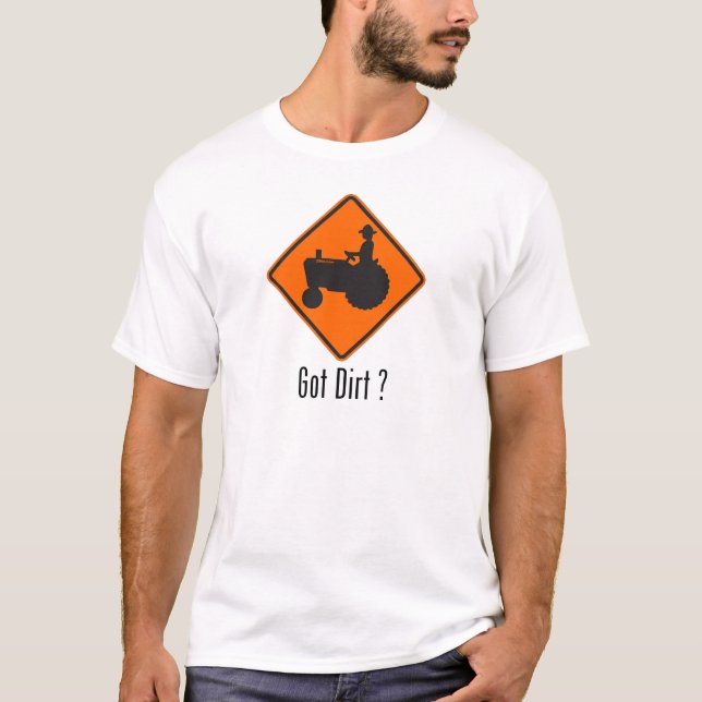 T-shirt Orange obtenue de tracteur de saleté (Devant)