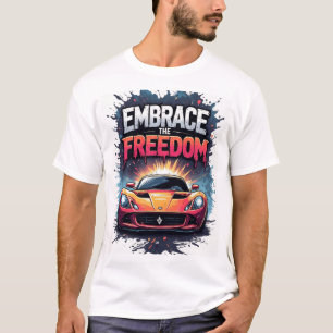 T-shirt Orange Racer Embrasse la liberté Splash Art