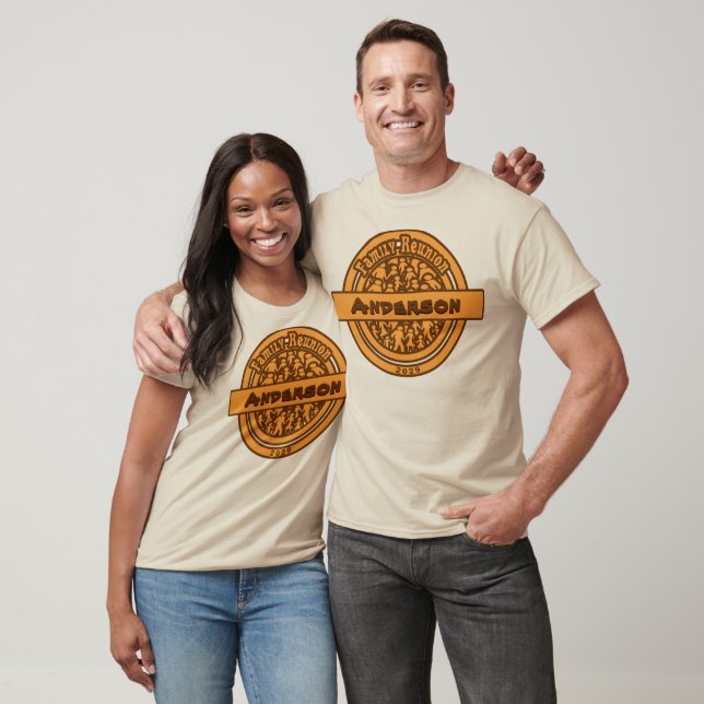 T-shirt Orange Retro Reunion Famille (Unisexe)