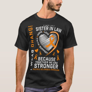 T-shirt Orange Ribbon Ms Soeur En Droit Sclérose Multiple