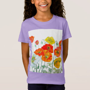 T-Shirt Orange rouge Motif à fleurs