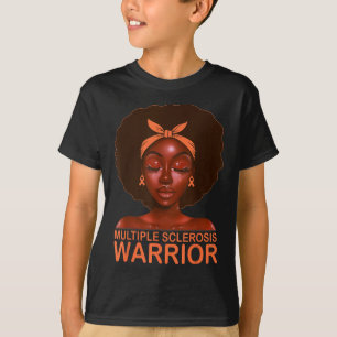 T-shirt Orange Ruban Ms Awareness Warrior Black Afro