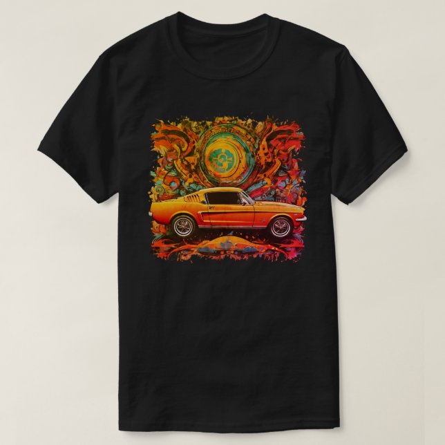 T-shirt Orange Sunshine Graffiti Car Tee (Design devant)
