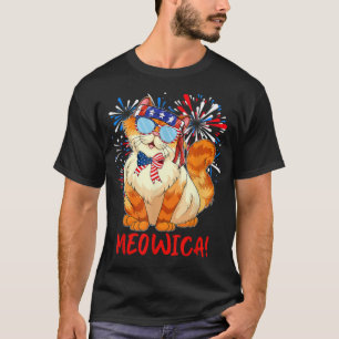 T-shirt Orange Tabby Gangsta Cat Tattoos Bandana 4 juillet
