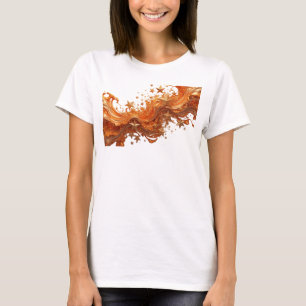 T-shirt Orange Tendance ÉTOILES DORÉES ET OR LIQUIDE