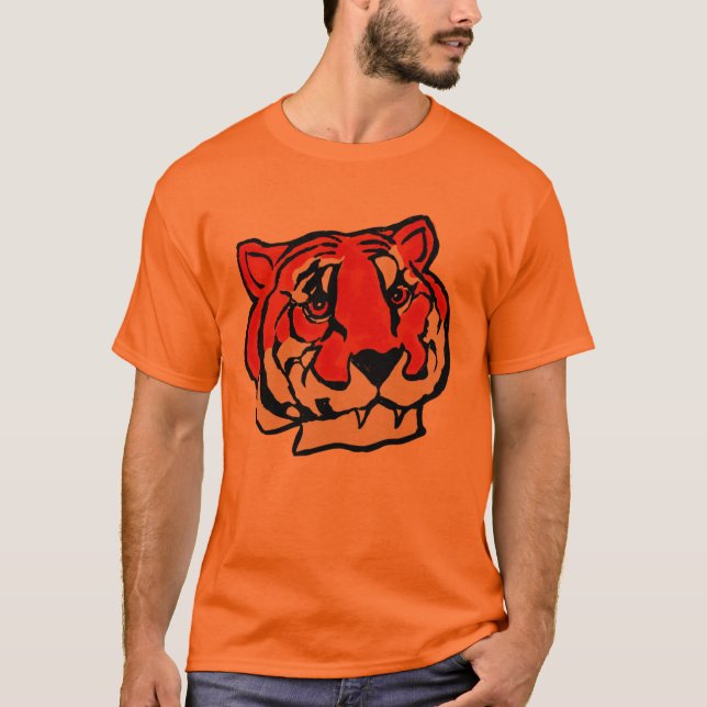 T-SHIRT ORANGE TIGER (Devant)