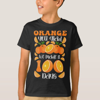 T-shirt Orange Tu Es Heureux Que Nous L'Ai Fait 100 Jours 