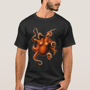 T-shirt orange vintage de poulpe