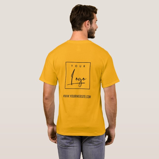 T-shirt Orange Yellow Business Ajouter Votre Nom Logo Site (Dos entier)