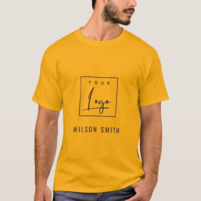 T-shirt Orange Yellow Business Ajoutez Votre Logo Avec Nom (Devant)