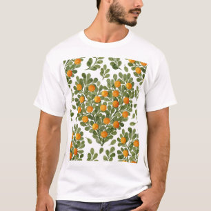 T-shirt Oranges cardiaques : Branches vertes Amour.