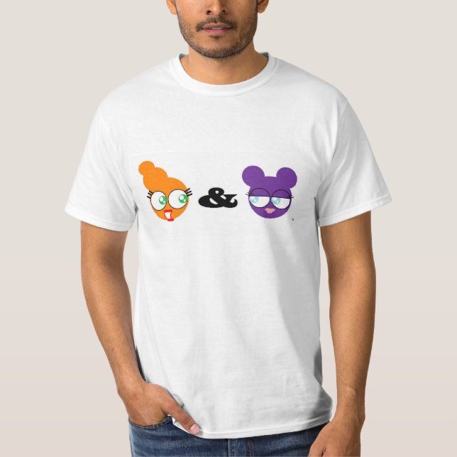 T-shirt orangey et chemise pourpre de logo (Devant)