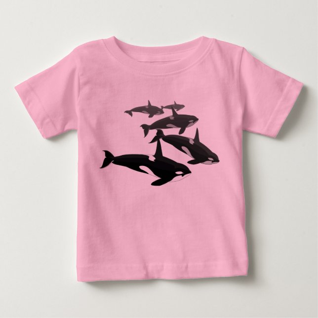 T-Shirt Orca Baby Personnalisé Orca Whale Shirt (Devant)