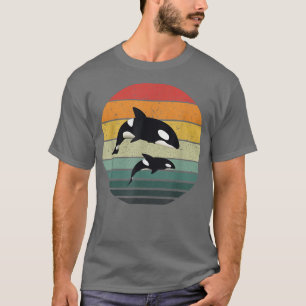 T-shirt Orca Famille Vintage Retro Art, Famille de tueuses