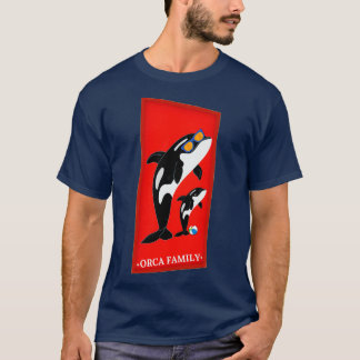 T-shirt Orca Family Beach Art Killer Whale Family Cute