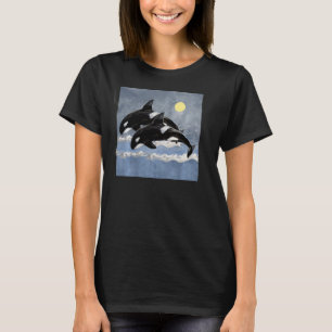 T-shirt Orca Killer Whale Ocean Vintage Oil Graphic Pul Ho