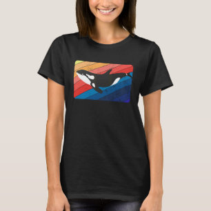 T-shirt Orca Killer Whale Style Rétro Hommes Femmes Mer Oc