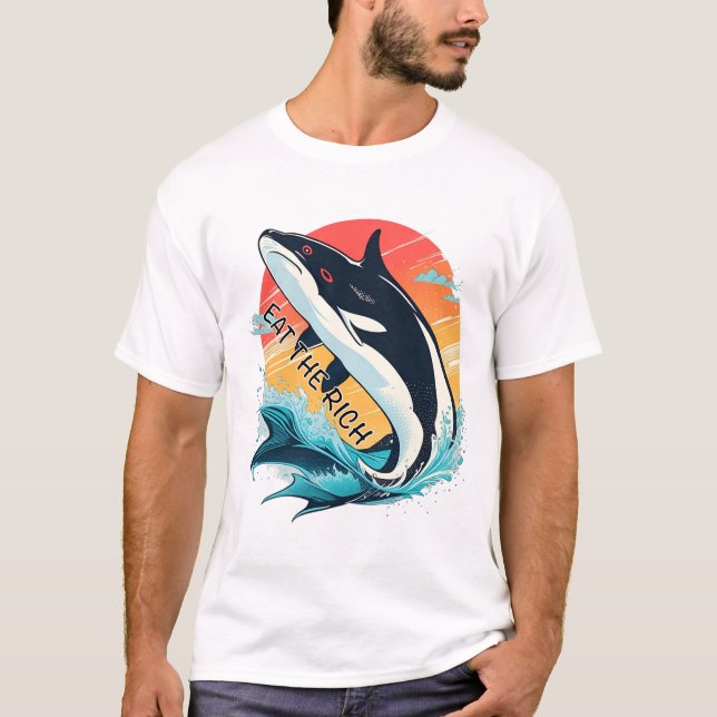 T-shirt Orca Mange le Rich (Devant)