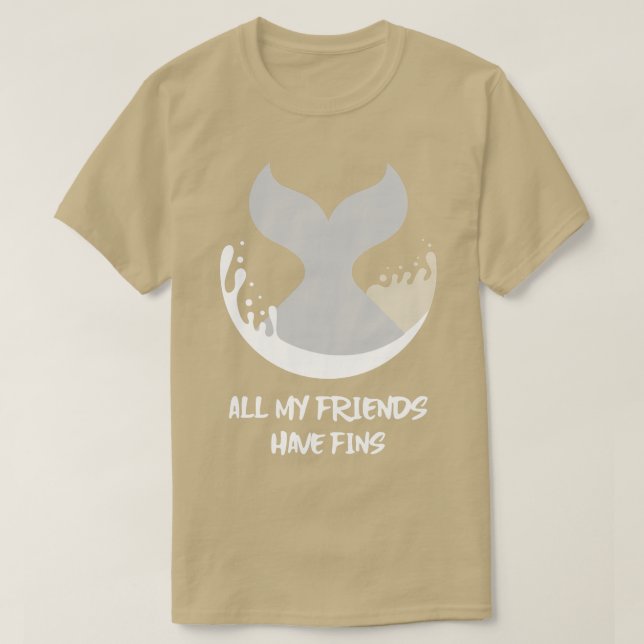 T-shirt Orca Poisson Baleine Dauphin Requin Sirène Mes ami (Design devant)