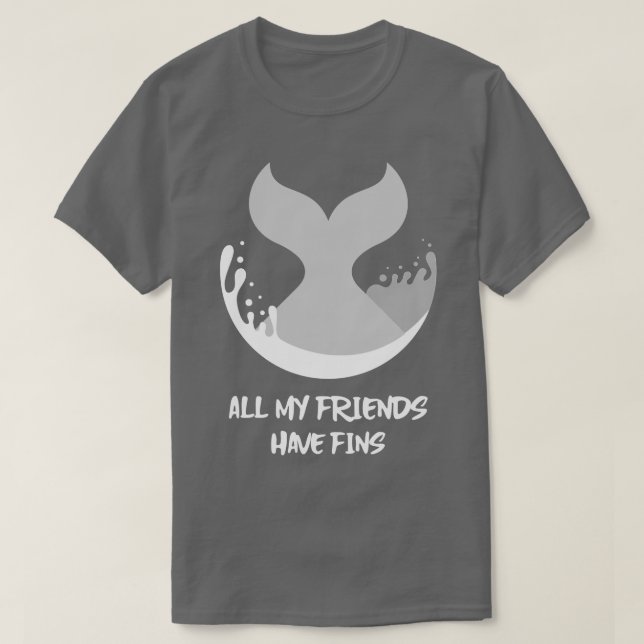 T-shirt Orca Poisson Baleine Dauphin Requin Sirène Mes ami (Design devant)