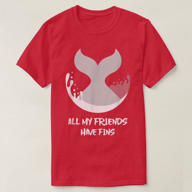 T-shirt Orca Poisson Baleine Dauphin Requin Sirène Mes ami (Design devant)