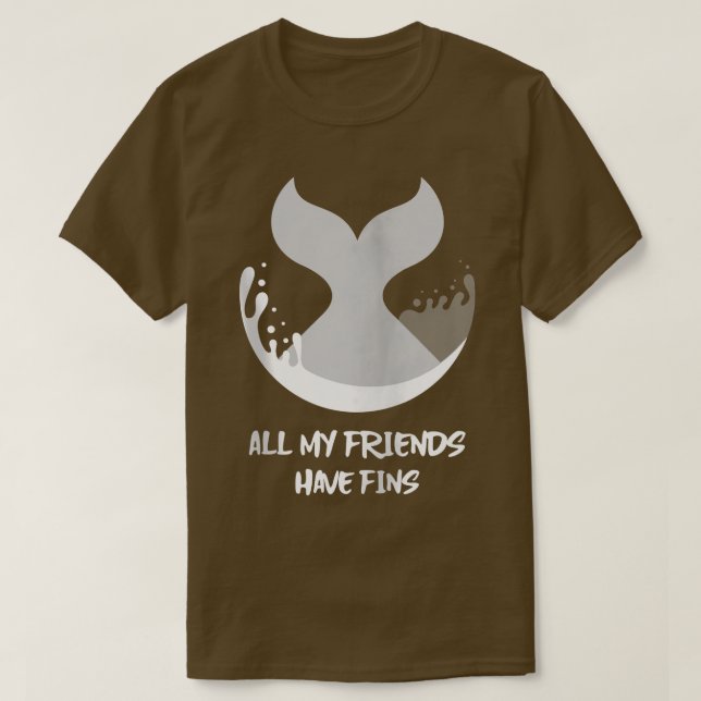 T-shirt Orca Poisson Baleine Dauphin Requin Sirène Mes ami (Design devant)