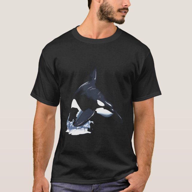 T-shirt Orca Saute De L'Eau Er Baleine Épée Baleine O (Devant)