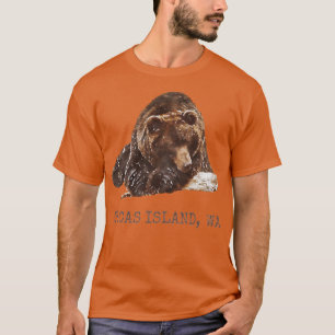 T-shirt Orcas Island Brown Grizzly Bear In Snow Washington