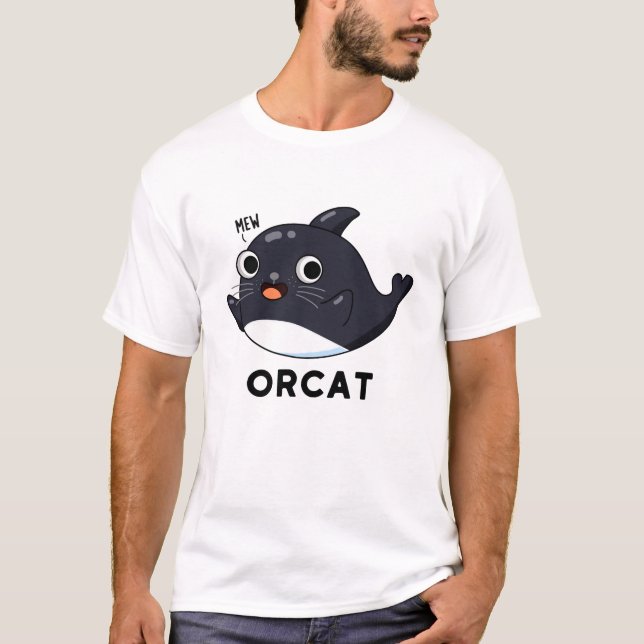 T-shirt Orcat Drôle Chat Orca Pun (Devant)