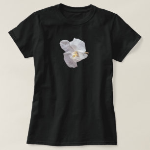 T-shirt Orchidée blanche sur fond noir