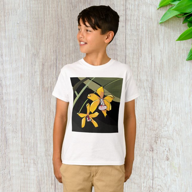 T-shirt Orchidée jaune Fleur tropicale Botanique (Créateur téléchargé)