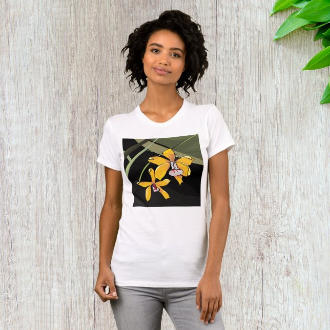 T-shirt Orchidée jaune Fleur tropicale Botanique (Créateur téléchargé)