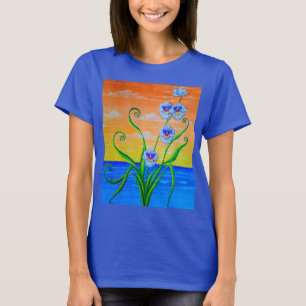T-shirt Orchidées Océaniques au Coucher du Soleil