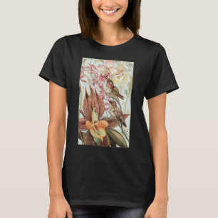 T-shirt Orchidées tropicales vintages, Fleurs et Colibris
