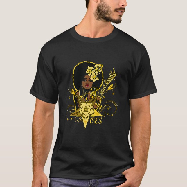 T-shirt Order Of The Eastern Star OES Black Beautiful Fata (Devant)