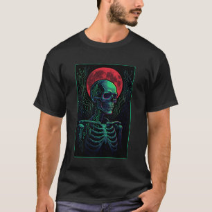 T-shirt Ordinateur de squelette effrayant Circuit de jeu S