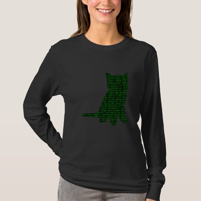 T-shirt Ordinateur Numéro binaire Cat Programmer Coder Hom (Devant)