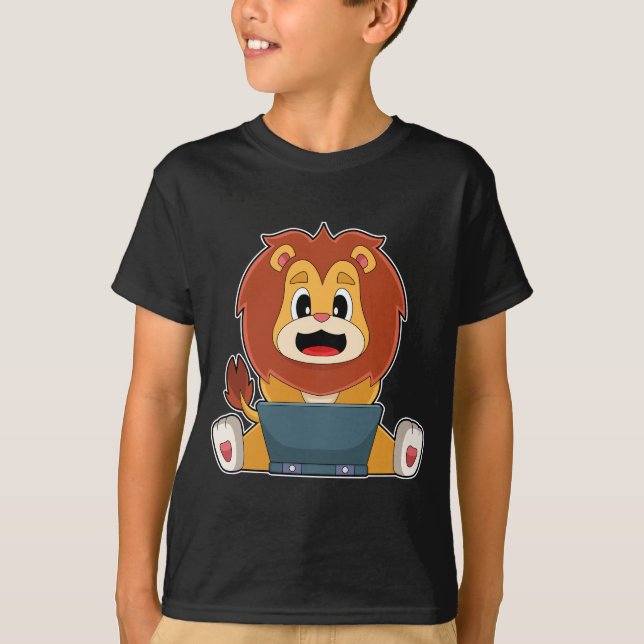 T-shirt Ordinateur portable Lion (Devant)