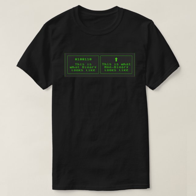 T-shirt Ordinateur rétro non binaire/Enby (Design devant)