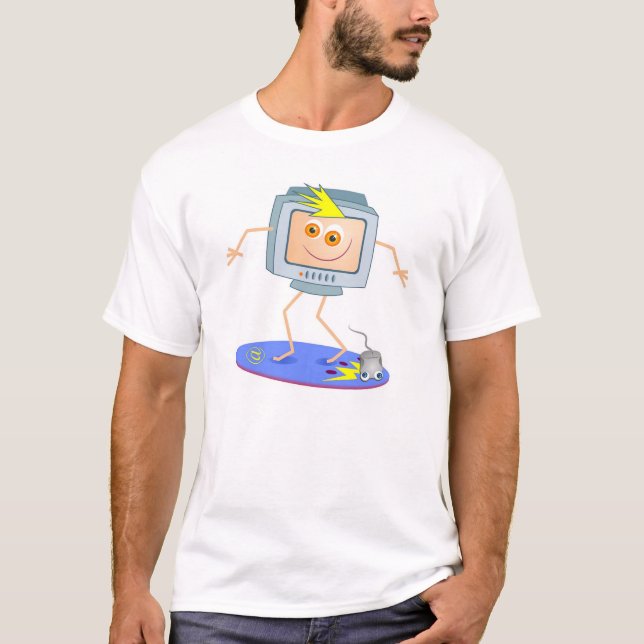T-shirt Ordinateur surfant le filet (Devant)