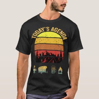 T-shirt Ordre du jour d'aujourd'hui Camping Café Pop Up Ca