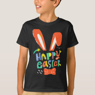 T-shirt Oreilles de lapin mignonnes joyeuses pâques cravat